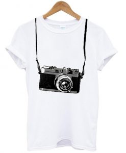 white camera shirt