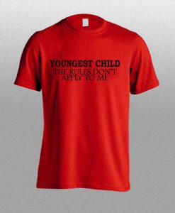 youngest child red T shirt