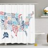 Ambesonne USA Map Shower Curtain KM