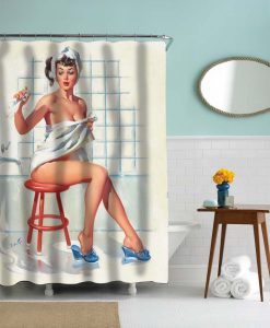 Bathing Pin Vintage Shower curtain KM