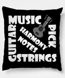 Cool Guitar Music Art Collage Design Pillow KM