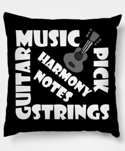 Cool Guitar Music Art Collage Design Pillow KM