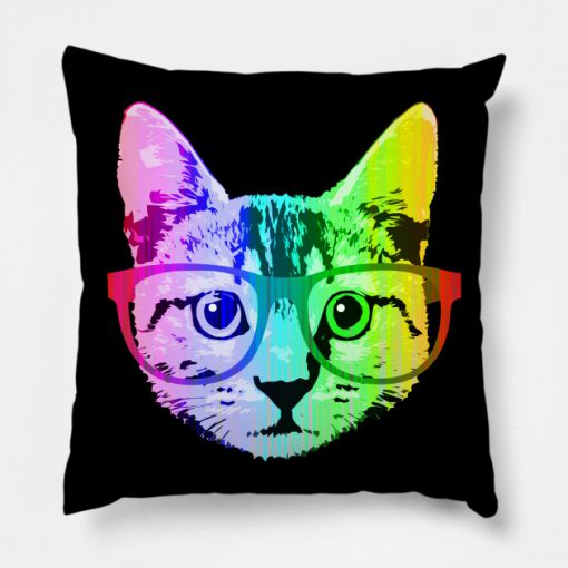 Funny Rainbow Cat Pillow KM