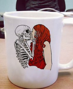 Girl and Mens Skull Kiss Girl Ceramic Mug KM