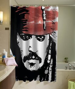 Jack Sparrow Johnny Depp Pirate of the caribbean custom shower curtain KM
