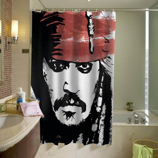 Jack Sparrow Johnny Depp Pirate of the caribbean custom shower curtain KM