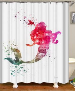 Mermaid fishing Shower Curtain KM