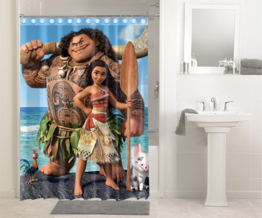 Moana Cartoon Movie Shower Curtain KM