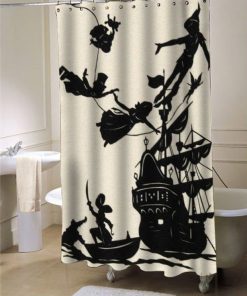 Peter Pan Flying Silhouette shower curtain customized design for home decor
