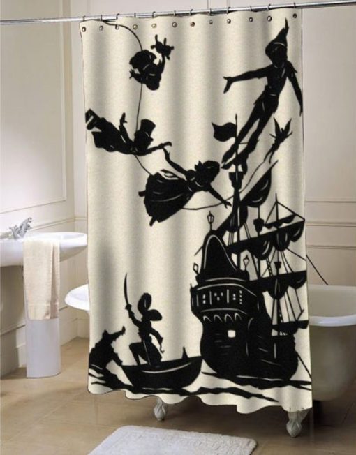 Peter Pan Flying Silhouette shower curtain customized design for home decor