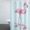 Skate Flamingo Shower Curtain KM