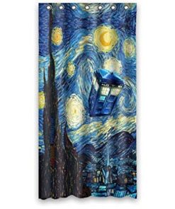 Tardis Doctor Who Starry Night Shower Curtain KM