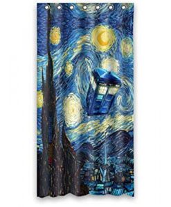 Tardis Doctor Who Starry Night Shower Curtain KM