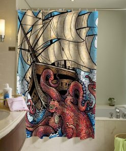 The Octopus Attack Shower Curtain KM