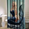 Trampy mermaid shower curtain customized design for home decor KM