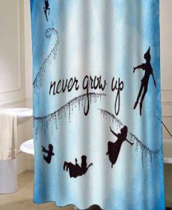 peter pan never grow up shower curtain km