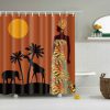 Africa Women moon coconut animal Shower Curtains KM