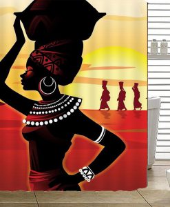 African Girl Shower Curtain KM