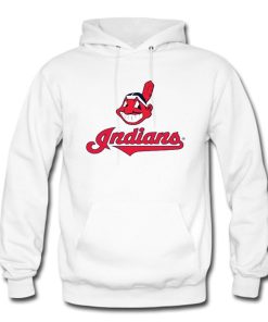 Cleveland Indians White Hoodie Hoodie KM