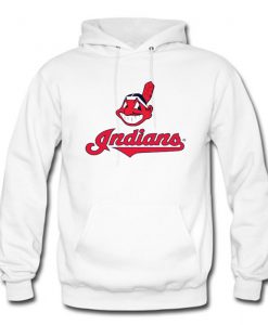 Cleveland Indians White Hoodie Hoodie KM