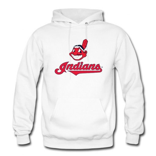 Cleveland Indians White Hoodie Hoodie KM