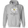 Imagine White Flower Hippie Peace White Hoodie KM