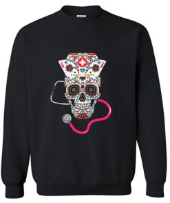 Nurse Sugar Skull Halloween Sweatshirt KM