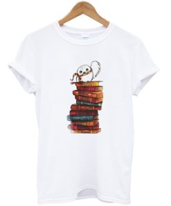 Owl And Books T Shirt KM