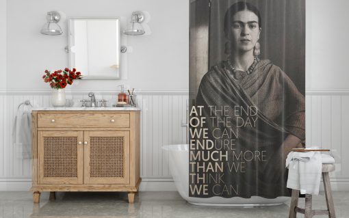 Quote print Frida Kahlo at the end Shower Curtain KM