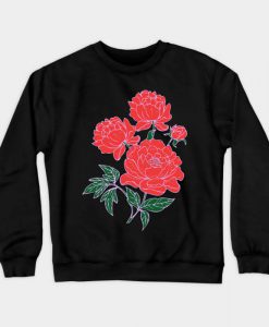 Red Peonies Sweatshirt KM