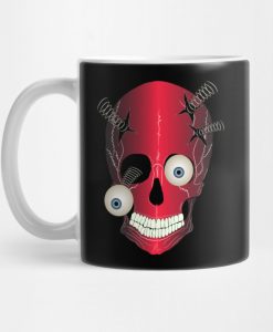 Red Skull Death Illustration Comic Eyes Mug KM