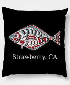 Strawberry, California Halibut Northwest Native American Tribal Gift Pillow KM