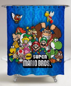 Super Mario Bros All Character Shower Curtains KM