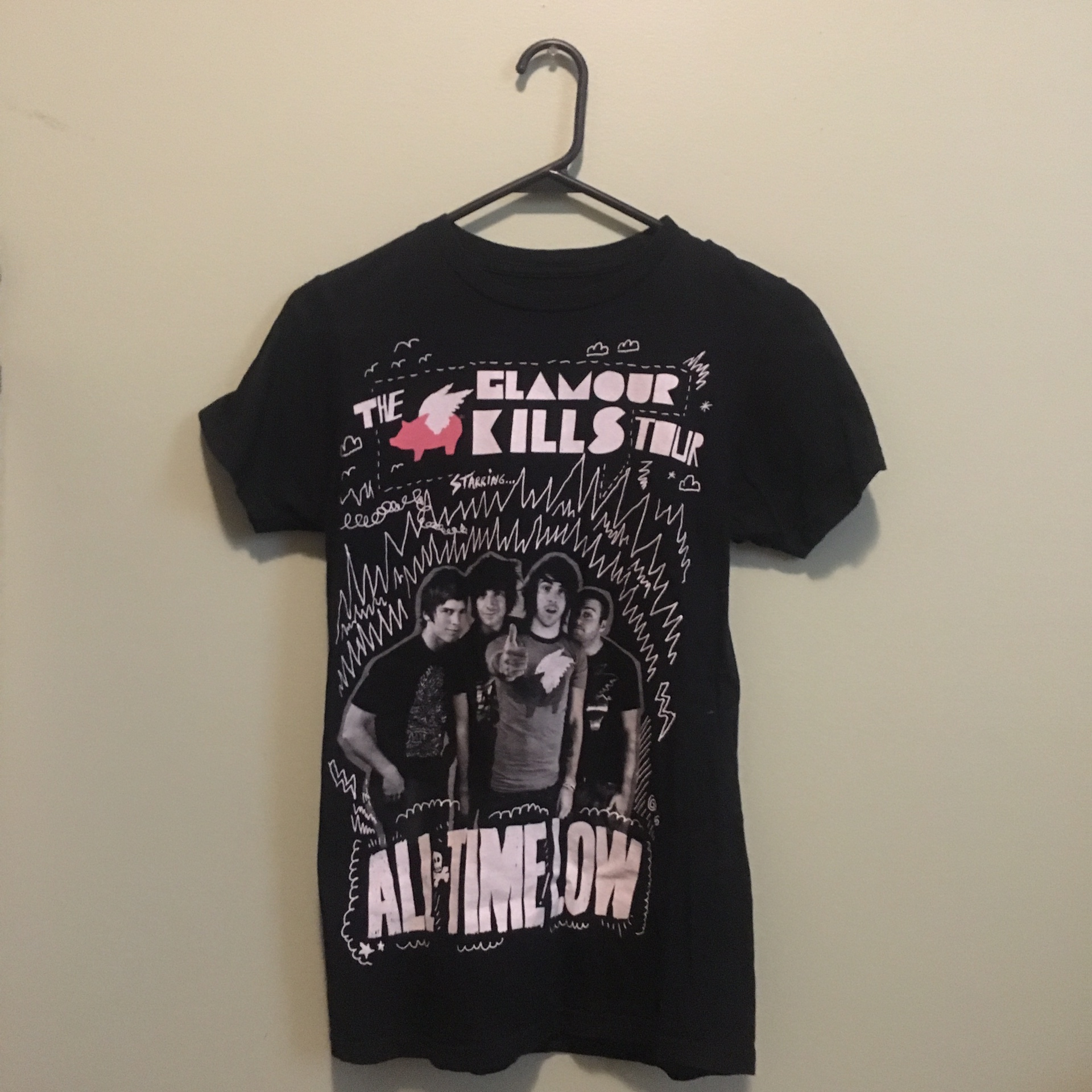 Official Women's All Time Low Skull F Logo T-Shirt Holds It Down Glamour Kills 