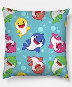 Baby Shark Family - Blue Pattern Pillow KM