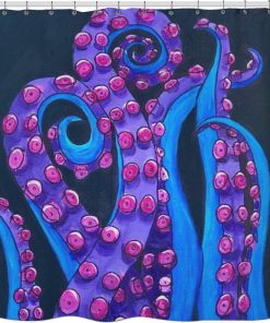 Blue Octopus Shower Curtain KM