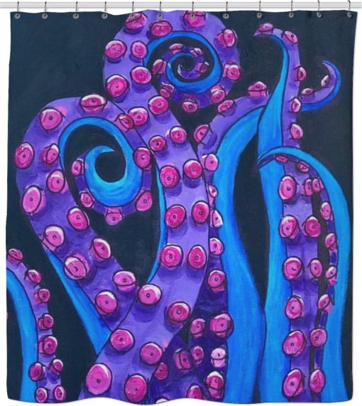 Blue Octopus Shower Curtain KM