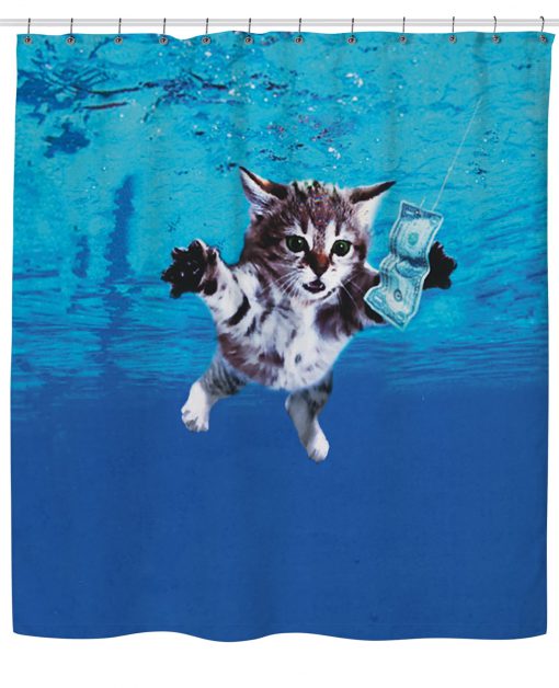 Cat Cobain Shower Curtain KM