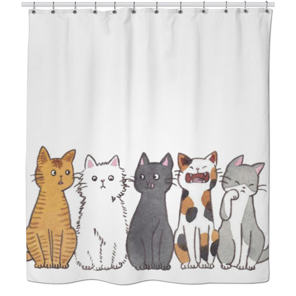 Cats Shower Curtain Km Kendrablanca, Cat Shower Curtain On Home Town