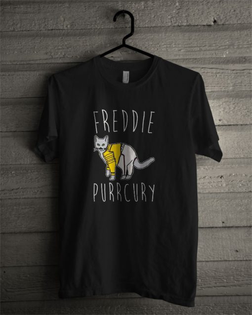 Freddie Purrcury Cat Parody T Shirt KM