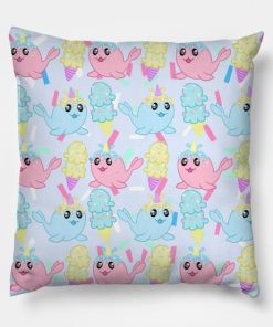 Narwhal Blue Pattern Pillow KM