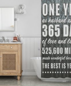 One Year art print Motivation Shower Curtain KM