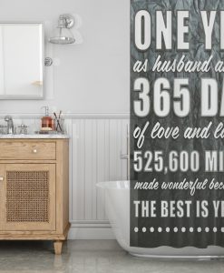 One Year art print Motivation Shower Curtain KM