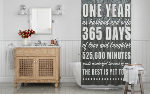 One Year art print Motivation Shower Curtain KM