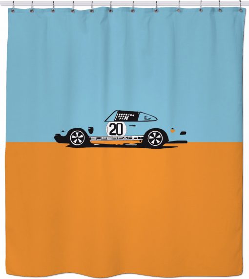 Porsche 911R Gulf Racing Shower Curtain KM