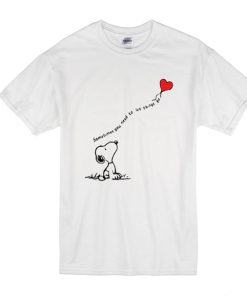 Snoopy Sometimes You Need To Let Things Go Red Heart T-Shirt KM