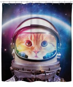 Space Cat Shower Curtain KM