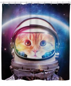 Space Cat Shower Curtain KM