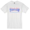 Thrasher Patriot Blue Flame T Shirt KM