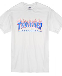 Thrasher Patriot Blue Flame T Shirt KM